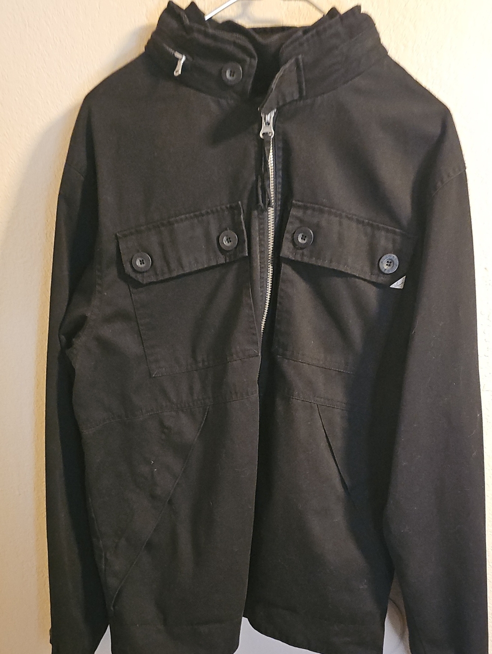 Lost Men's Black Military-Style Field Jacket